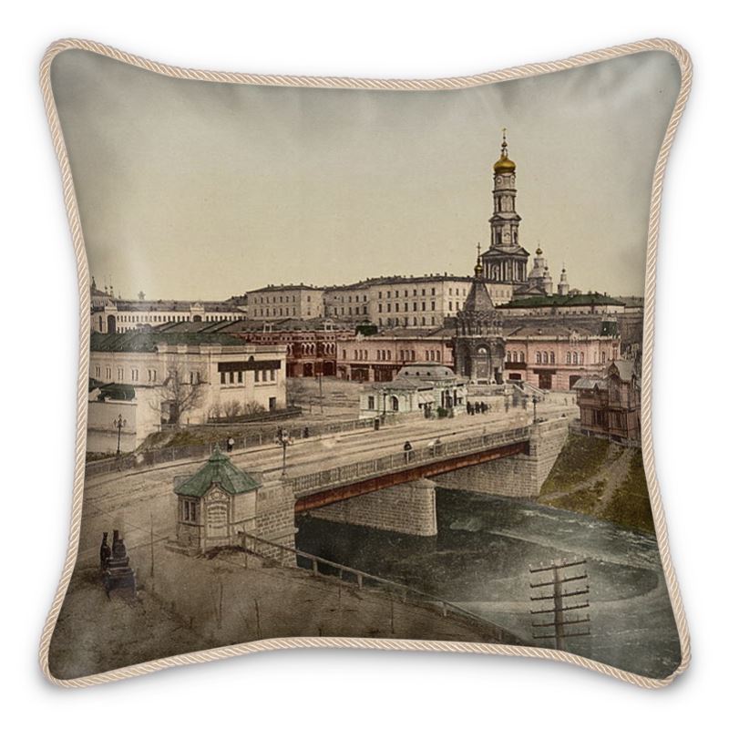 Europe Ukraine Kharkiv River Silk Pillow