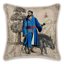 将图片加载到图库查看器,Asia Traditional Japanese Ryukyu Islander/Asian Boar Silk Pillow