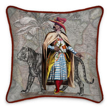将图片加载到图库查看器,Asia Traditional Upper Class Arab Man/Persian Tiger Silk Pillow