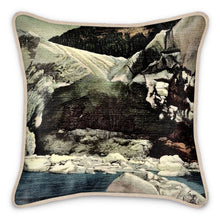 Load image into Gallery viewer, Alaska Juneau Mendenhall Glacier Ice Cave Silk Pillow