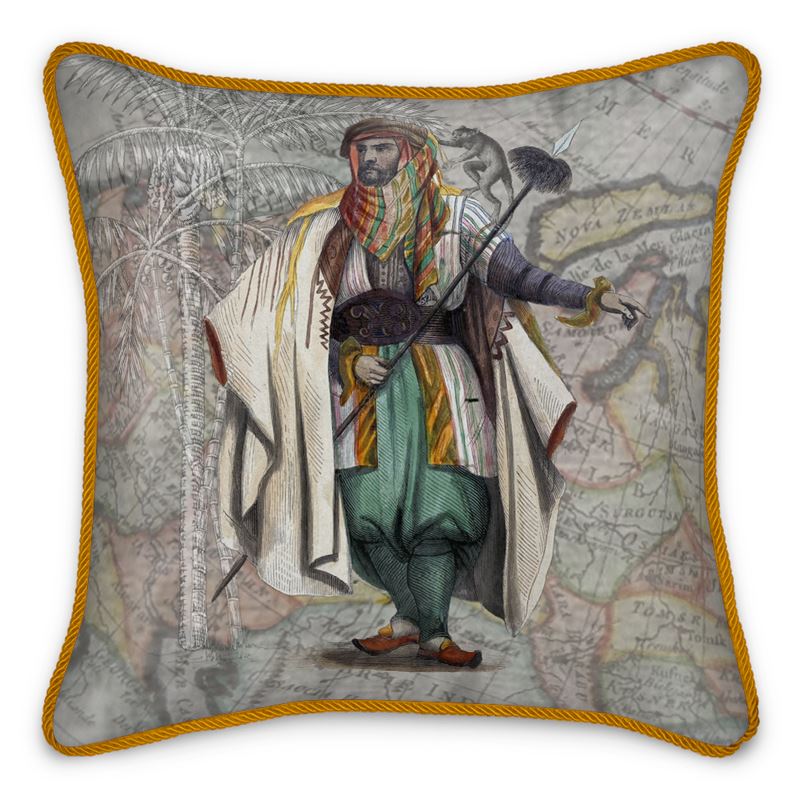 Asia Traditional Lebanese Man/Monkey Silk Pillow