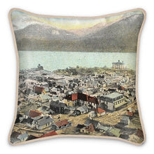 Load image into Gallery viewer, Alaska Juneau Downtown Lynn Canal Silk Pillow