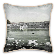 Load image into Gallery viewer, Alaska Gustavus Muir Glacier Alaska 354 sq miles of ice Silk Pillow