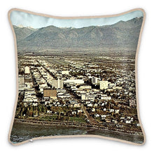 Load image into Gallery viewer, Alaska Anchorage Birdseye View Mid 1960s Silk Pillow