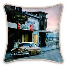 Load image into Gallery viewer, Alaska Anchorage Cheekako Tavern 1960s Silk Pillow
