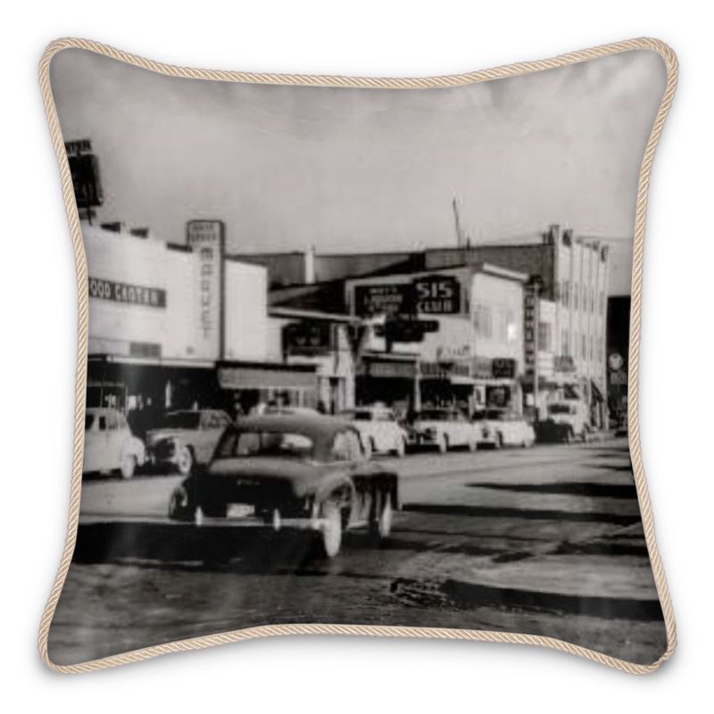 Alaska Anchorage 4th Avenue 1950s Silk Pillow