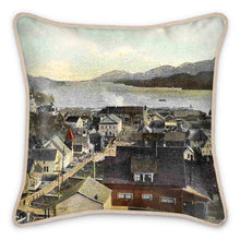 Load image into Gallery viewer, Alaska Ketchikan Looking South 1910 B Silk Pillow