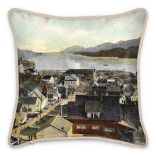 Load image into Gallery viewer, Alaska Ketchikan Looking South 1910 B Silk Pillow