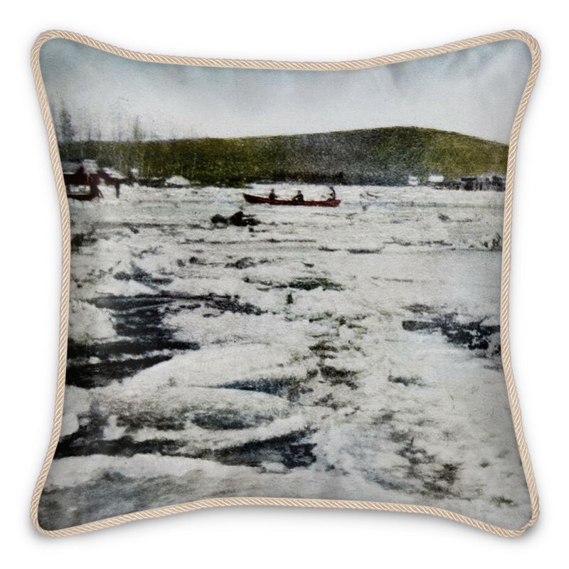 Alaska Fairbanks Navigating Under Difficulties 1910 Silk Pillow