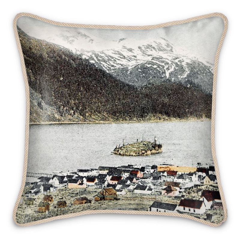 Alaska Douglas Channel View 1905 Silk Pillow