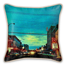 Load image into Gallery viewer, Alaska Fairbanks at Night 1960s Silk Pillow
