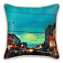Load image into Gallery viewer, Alaska Fairbanks at Night 1960s Silk Pillow