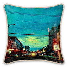 Load image into Gallery viewer, Alaska Fairbanks at Night 1960s Silk Pillow