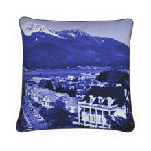 Load image into Gallery viewer, Alaska Juneau Governor’s Mansion Blue Luxury Pillow