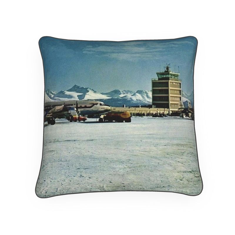 Alaska Anchorage Airport 1960s Luxury Pillow