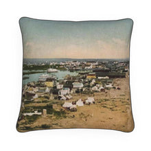 将图片加载到图库查看器,Alaska Nome Birdseye View of Gold Rush Luxury Pillow