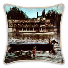 Load image into Gallery viewer, Alaska Fairbanks Chena Paddlewheel Silk Pillow