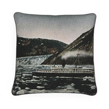 Load image into Gallery viewer, Alaska Juneau Taku Inlet Steamship Luxury Pillow