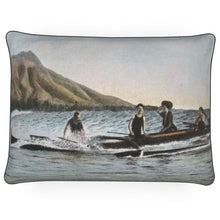 Load image into Gallery viewer, Hawaii Oahu Honolulu Canoe Surf Riding 1910 Hawaii Oahu Honolulu Canoe Surf Riding 1910 Luxury Pillow
