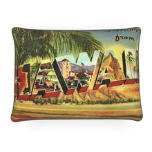 Load image into Gallery viewer, Hawaii Greetings From Large Letter Postcard Luxury Pillow
