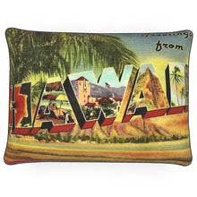 将图片加载到图库查看器,Hawaii Greetings From Large Letter Postcard Luxury Pillow