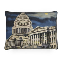 Cargar imagen en el visor de la galería, Washington DC US Capitol at Night Luxury Pillow
