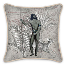 Load image into Gallery viewer, Oceania Traditional Black New Guinea Aboriginal From Princess Marianne/Deer Silk Pillow

