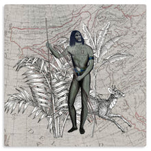 Load image into Gallery viewer, Oceania Traditional Black New Guinea Aboriginal From Princess Marianne/Deer Metal Print
