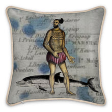 Cargar imagen en el visor de la galería, Oceania Traditional Tattoo Marshall Island man/Dolphin Silk Pillow
