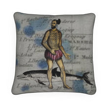 Cargar imagen en el visor de la galería, Oceania Traditional Tattoo Marshall Island man/Dolphin Luxury Pillow
