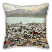 Load image into Gallery viewer, Alaska Juneau Downtown Lynn Canal Silk Pillow
