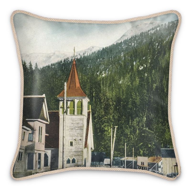 Alaska Ketchikan 1914 Silk Pillow