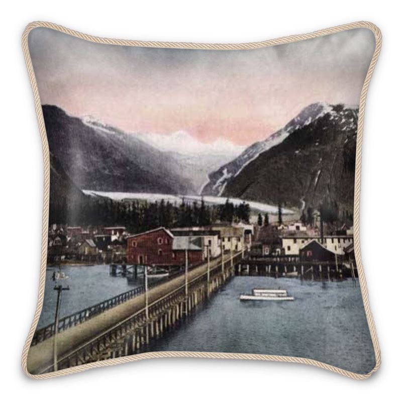 Alaska Valdez showing Valdez Glacier Silk Pillow