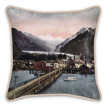 Load image into Gallery viewer, Alaska Valdez showing Valdez Glacier Silk Pillow
