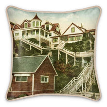 Load image into Gallery viewer, Alaska Ketchikan Residences 1914 Silk Pillow
