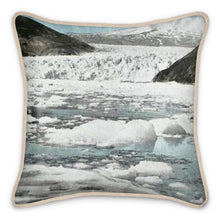 Load image into Gallery viewer, Alaska Juneau Taku Glacier on Taku Inlet Silk Pillow
