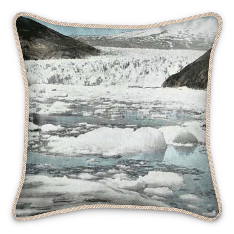 Alaska Juneau Taku Glacier on Taku Inlet Silk Pillow