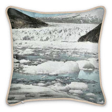 Load image into Gallery viewer, Alaska Juneau Taku Glacier on Taku Inlet Silk Pillow
