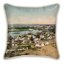 Load image into Gallery viewer, Alaska Nome Birdseye View of Gold Rush Silk Pillow
