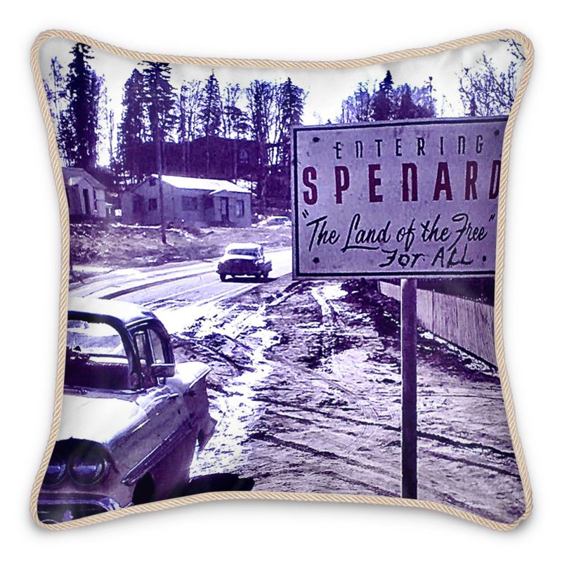 Alaska Anchorage Spenard Land of the Free for All Silk Pillow