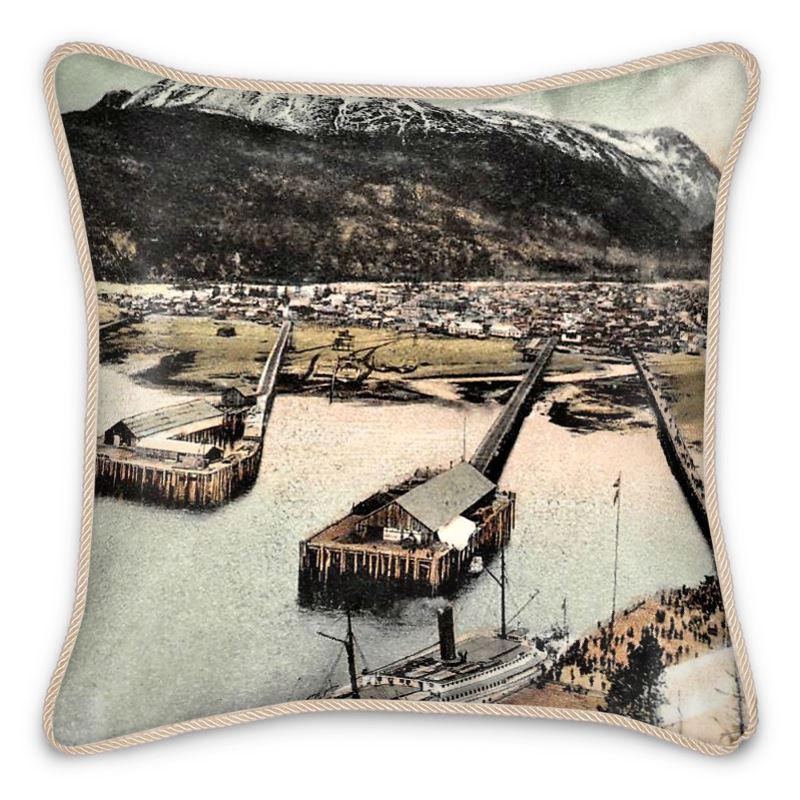 Alaska Skagway Harbor 1905 Silk Pillow