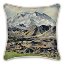 Load image into Gallery viewer, Alaska Denali McKinley Altitude 20,300 Feet Silk Pillow
