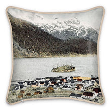 Load image into Gallery viewer, Alaska Douglas Channel View 1905 Silk Pillow

