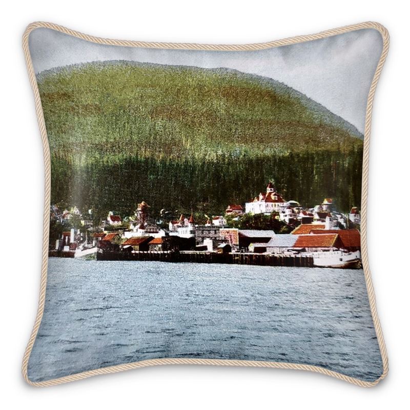 Alaska Ketchikan Waterfront 1910 Silk Pillow