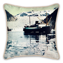 Load image into Gallery viewer, Alaska Ketchikan Tracy Arm Glacier Cruise Ship Silk Pillow
