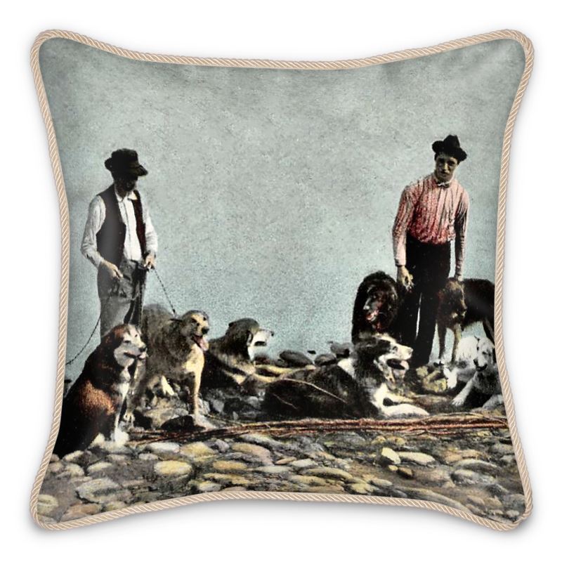 Alaska Huskies and Pioneer Mushers Silk Pillow