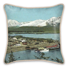 Cargar imagen en el visor de la galería, Alaska Seward Territorial Waterfront Silk Pillow
