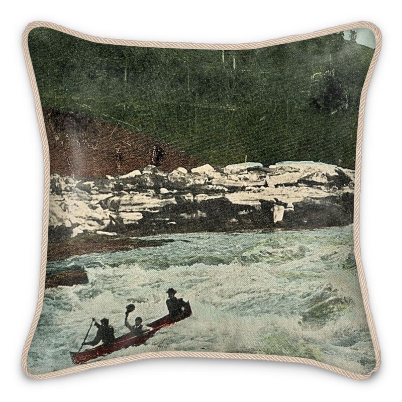 Yukon Whitehorse Rapids Canoe 1913 Silk Pillow