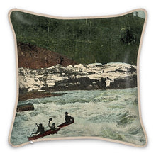 Cargar imagen en el visor de la galería, Yukon Whitehorse Rapids Canoe 1913 Silk Pillow
