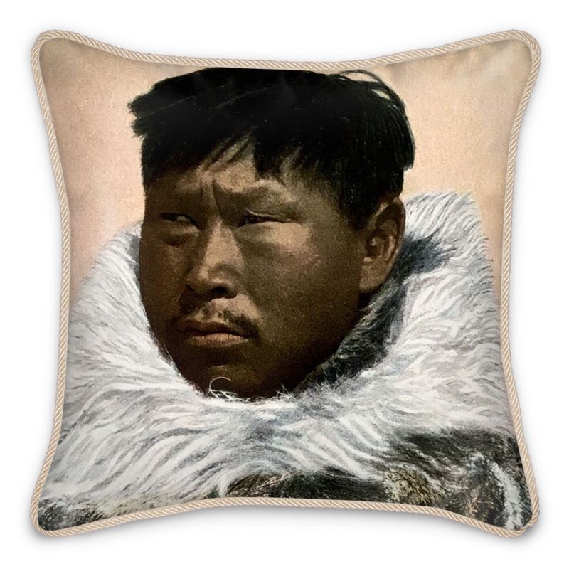 Alaska Native Man Atziruk Nome Silk Pillow